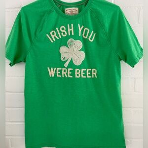 Men’s Size M St. Patrick’s Day Kelly Green T-Shirt with Shamrock/Beer Appliqué